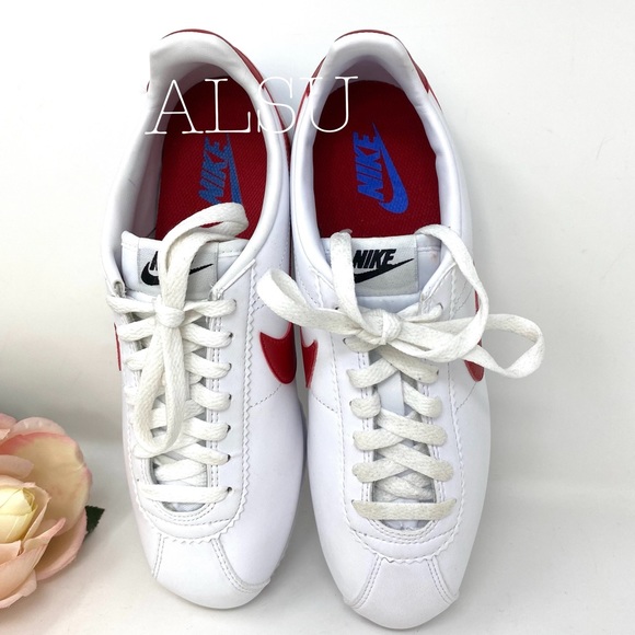 Nike Classic Cortez Leather White Red Blue W AUTHE - Picture 5 of 8